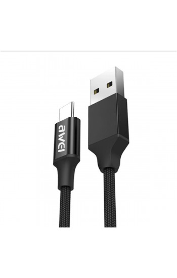 Awei Micro USB Hızlı Şarj ve USB Kablo Kırılmaz 1Mt CL-50 Siyah…