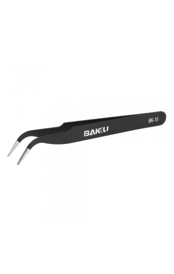 Baku BK-15ESD Eğri Uç Hassas Cımbız - Siyah…