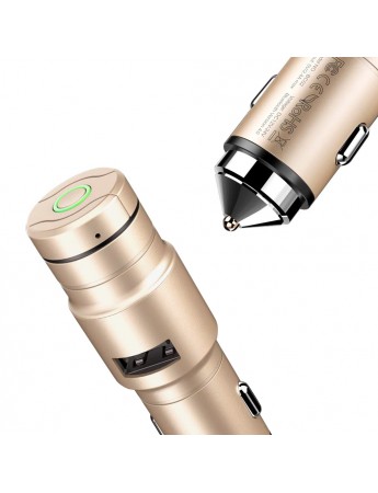 Baseus Intelligent Serisi Araç Şarj Cihazı ve Bluetooth Kulaklık Gold CCBKER-0V
