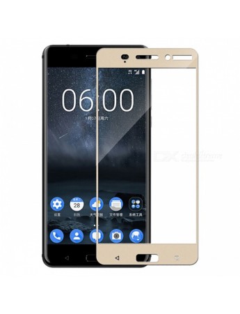 Bufalo Nokia 6 Kavisli 3D Cam Ekran Koruyucu Gold