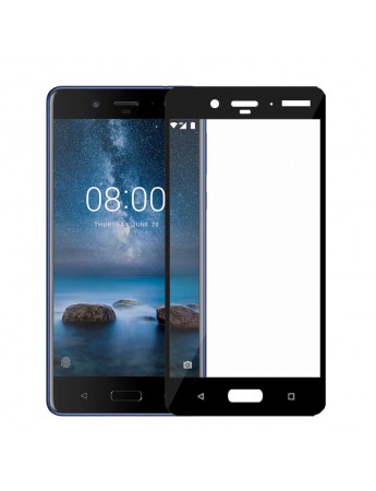 Bufalo Nokia 8 Kavisli 3D Cam Ekran Koruyucu Siyah
