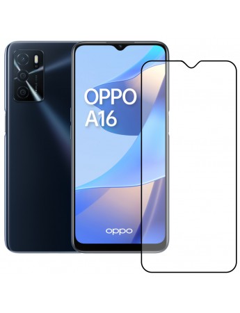Bufalo Oppo A16 Ekran Koruyucu 5D Temperli Cam Siyah