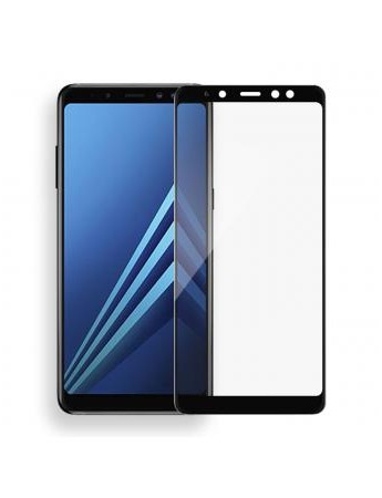 Bufalo Samsung A8 Plus (A730) Kavisli 4D Cam Ekran Koruyucu Siyah