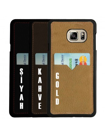 Daphne Samsung S7 (G930) Kılıf Deri V Kartlıklı Deri Arka Kapak