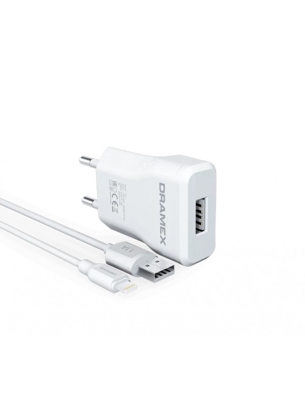 Dramex D11L Şarj Aleti Lightning Kablolu Set 1.0A - Beyaz…