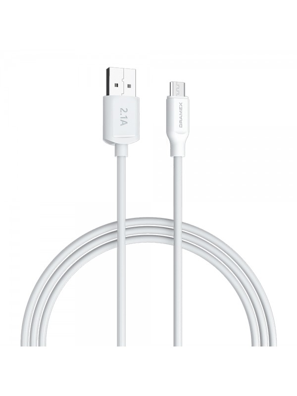 Dramex D21MK Micro USB Data/Şarj Kablosu 2.1A 1mt Beyaz…
