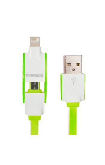 Fineblue Hızlı Şarj ve USB Data Kablo Renkli 2in1 F-C10 Yeşil…