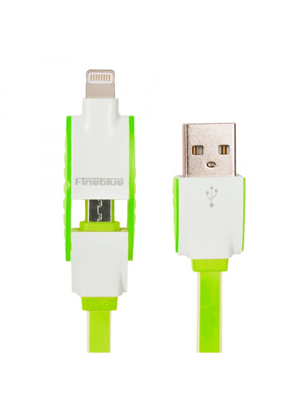 Fineblue Hızlı Şarj ve USB Data Kablo Renkli 2in1 F-C10 Yeşil…