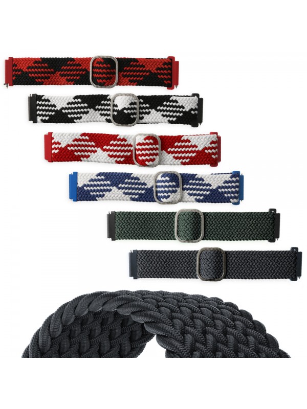 FitCase 22mm Akıllı Saat Uyumlu Star Örgü Akıllı Pimli Saat Kord…