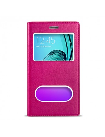 FitCase Dolce Galaxy A5 2016 Gizli Mıknatıslı Pencereli Kılıf Pembe