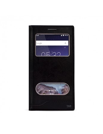 FitCase Dolce Turkcell T60 Gizli Mıknatıslı Pencereli Kılıf Siyah