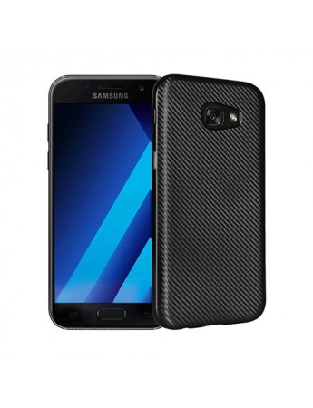 FitCase Galaxy A5 2017 (A520) Elektroliz Carbon Desen Arka Kapak Siyah