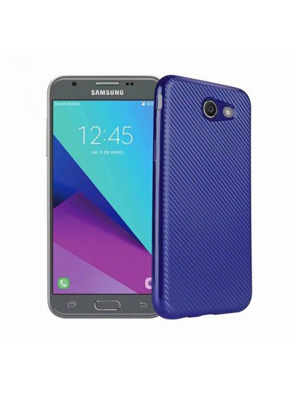 FitCase Galaxy J3 2017 Elektroliz Carbon Desen Arka Kapak Laciver…