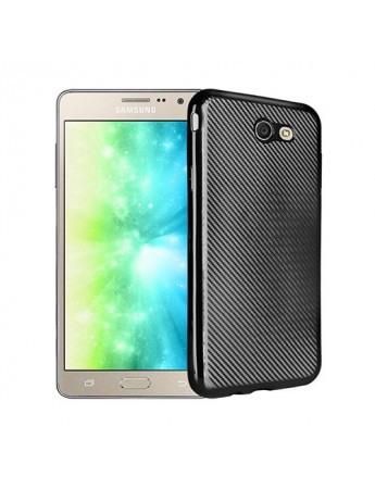 FitCase Galaxy J5 2017 Carbon Desen Arka Kapak Siyah