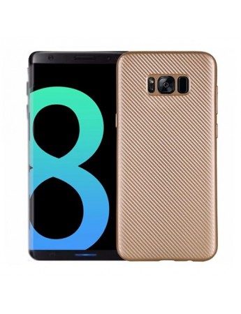 FitCase Galaxy S8 Plus (G955) Carbon Desen Arka Kapak Gold