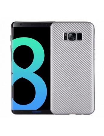 FitCase Galaxy S8 Plus (G955) Carbon Desen Arka Kapak Gri