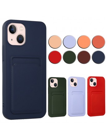 FitCase iPhone 13 Mini Cardy Soft Kartlık Cepli Silikon Kapak