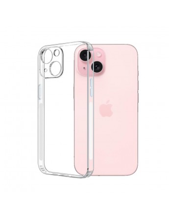 FitCase iPhone 15 Plus Kılıf Kamera Korumalı Silikon Şeffaf Arka Kapak