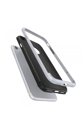 FitCase iPhone 7-8 2in1 Carbon Desen Arka Kapak Silver…