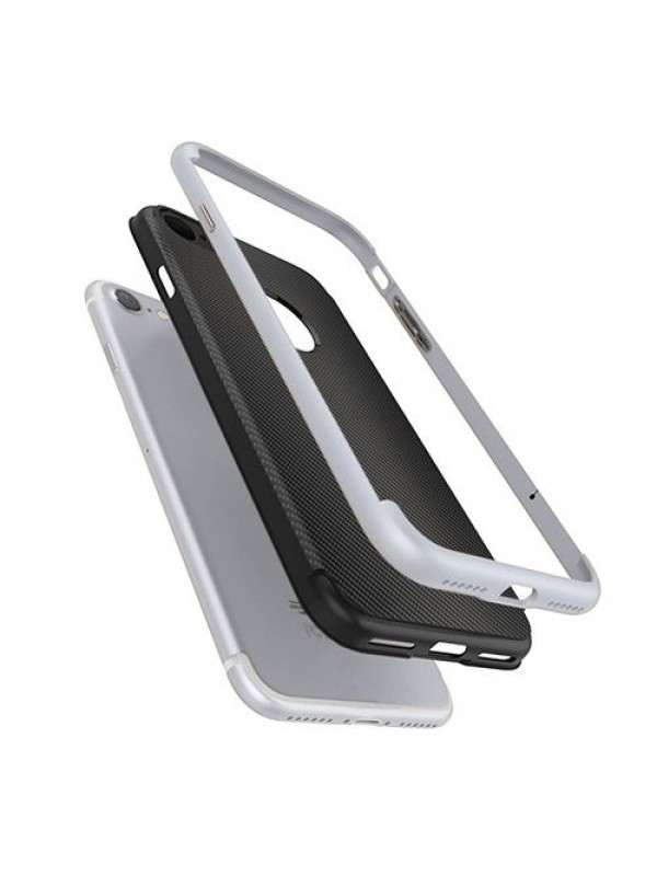 FitCase iPhone 7-8 2in1 Carbon Desen Arka Kapak Silver…