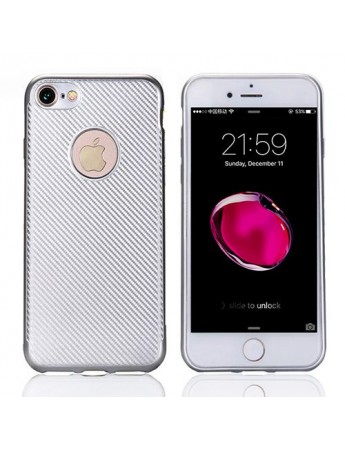 FitCase iPhone 7-8 Carbon Desen Arka Kapak Gri