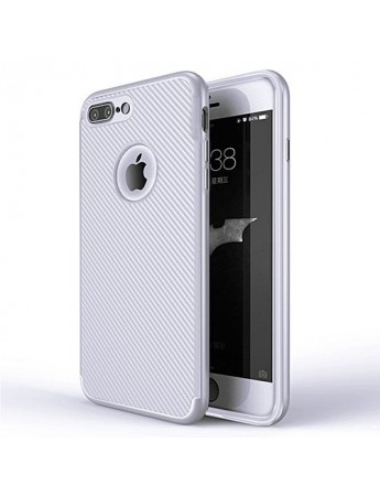 FitCase iPhone 7-8 Plus Carbon Desen  Arka Kapak Gri