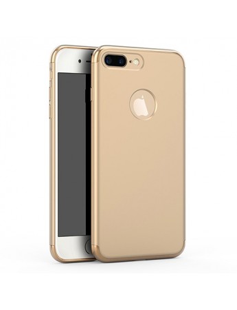 FitCase iPhone 7 Plus / 8 Plus Kılıf Golden Frame Arka Kapak Gold