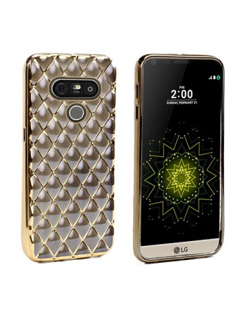 FitCase Laser LG G5 H850 Baklava Desenli Gold - Siyah