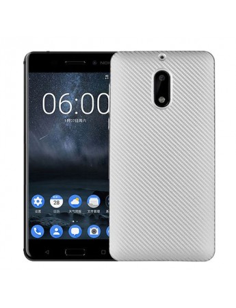 FitCase Nokia 6 Carbon Desen Arka Kapak Silver