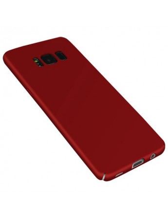 FitCase Rubber Samsung Galaxy S8 Kılıf Sert Arka Kapak Kırmızı