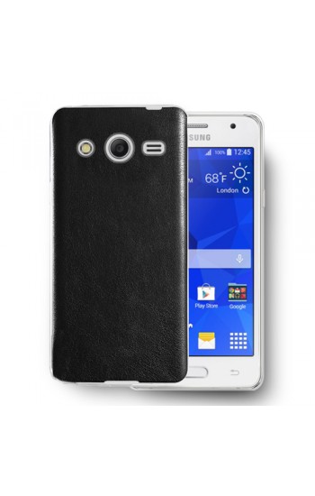 FitCase Samsung Core 2 G355 (G355) Kılıf Deri Dokulu Arka Kapak Siyah…