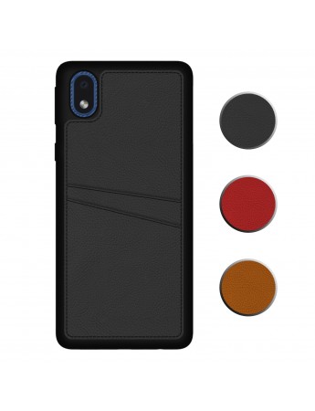 FitCase Samsung Galaxy A01 Core Kılıf Proda Deri Çift Kartlık Cepli Kapak