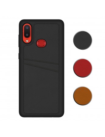 FitCase Samsung Galaxy A10s Kılıf Proda Deri Çift Kartlık Cepli Kapak