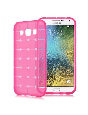 FitCase Samsung Galaxy E5 (E500) Plaid Silikon Arka Kapak Pembe