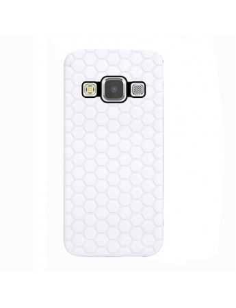 FitCase Samsung Galaxy E5 (E500) TPU Beehive Serisi Arka Kapak Beyaz