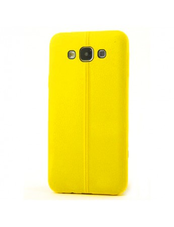 FitCase Samsung Galaxy E5 (E500) Ultra İnce Dikişli TPU Arka Kapak Sarı