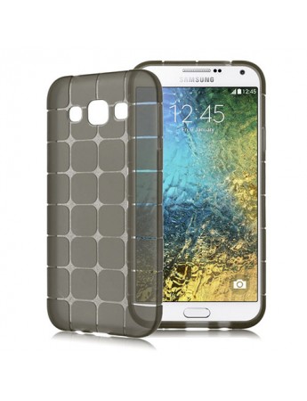 FitCase Samsung Galaxy E7 (E700) Plaid Silikon Arka Kapak Siyah