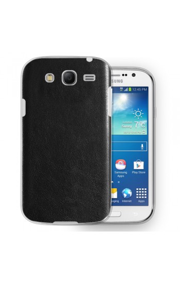 FitCase Samsung Grand Neo (I9060-I9082) Kılıf Deri Dokulu Arka Kapak Siy…