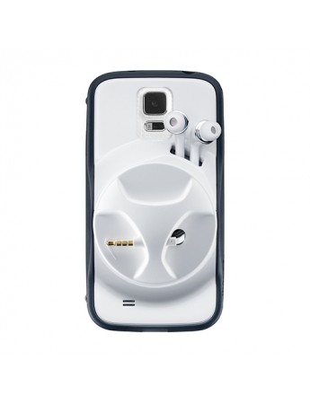 FitCase Samsung S5 (G900) Kulaklık Makaralı Arka Kapak Beyaz