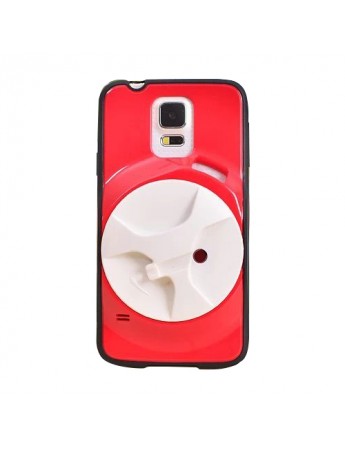 FitCase Samsung S5 (G900) Kulaklık Makaralı Arka Kapak Kırmızı