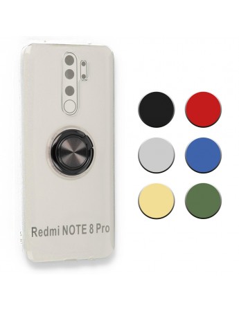 FitCase Xiaomi Redmi Note 8 Pro Kılıf Gross Ring Şeffaf Arka Kapak