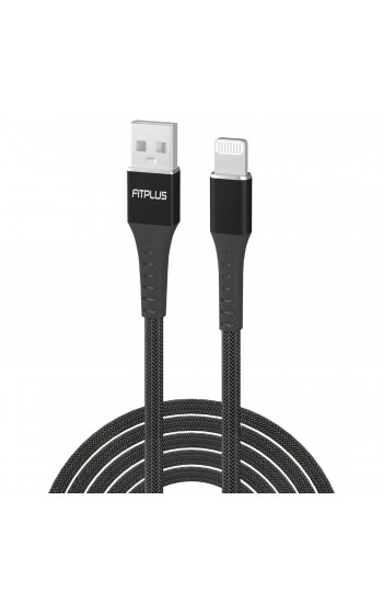 FitPlus Strong ST-112 Lightning Data/Şarj Kablosu 3A 1mt Örgü - Siyah…