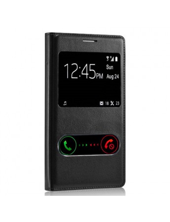 General Mobile Discovery 2 S View Dikişli Deri Pencereli Kılıf Siyah