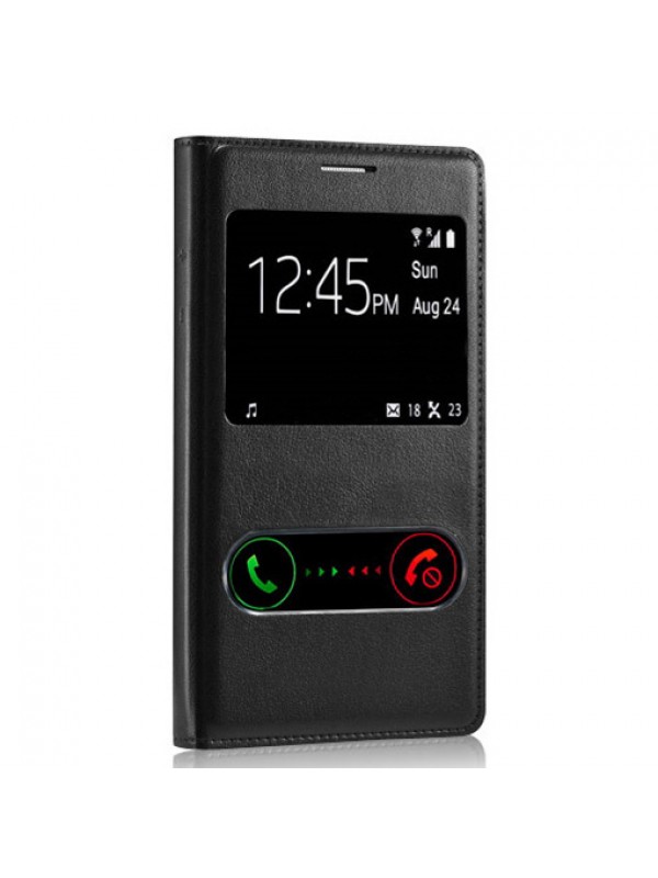 General Mobile Discovery 2 S View Dikişli Deri Pencereli Kılıf Siya…