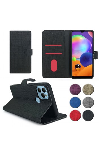 General Mobile GM 21 Kılıf FitCase Fabric Kapaklı Cüzdanlı…