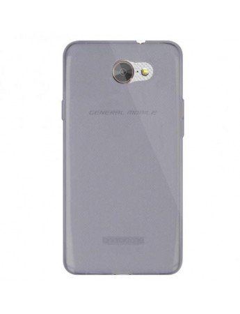 General Mobile GM 6 Kılıf Soft Silikon Şeffaf-Siyah Arka Kapak