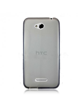 HTC Desire 616 Kılıf Soft Silikon Şeffaf-Siyah Arka Kapak