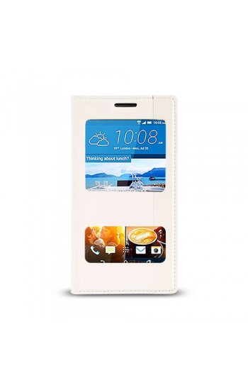 HTC Desire 728 Gizli Mıknatıslı Pencereli Magnum Kılıf Beyaz…