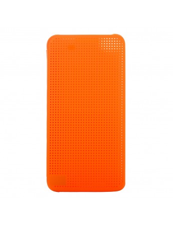 HTC Desire EYE Dot View Yan Kapaklı Uyku Modlu Kılıf Turuncu