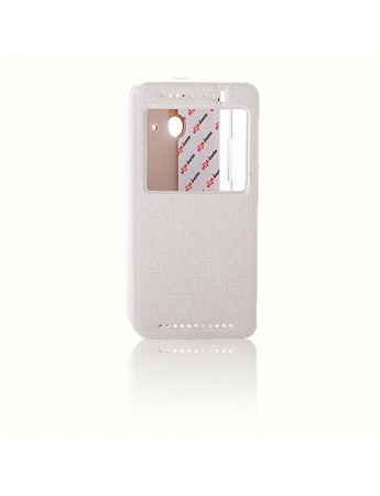HTC One E8 Yan Kapaklı Standlı Kılıf Beyaz